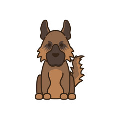cute little dog German shepherd fill style icon