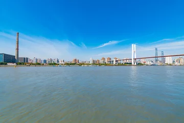 Cercles muraux Pont de Nanpu Vue sur la ville près du pont Nanpu dans la nouvelle zone de Pudong, Shanghai, Chine