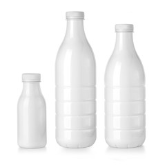 plastc bottles with milk