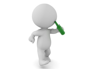 3D Character walking and drinking
