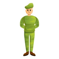 Soldier beret icon. Cartoon of soldier beret vector icon for web design isolated on white background