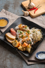 Banh Cuon stuffed pancake or steamed rolled rice pancake