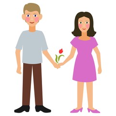 couple girl with boyfriend. holding hands . young family. lovers