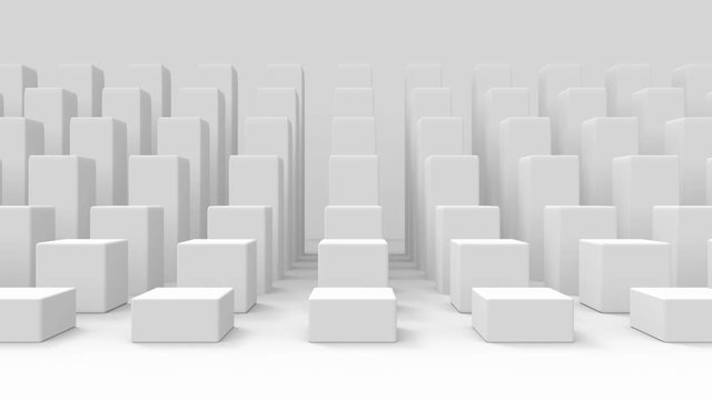 loopable motion of gray Cube bars stack footage background.