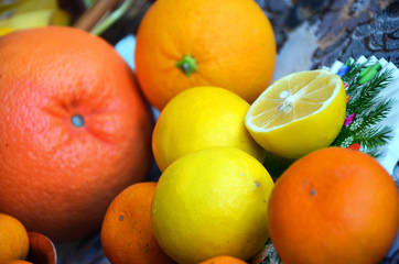 different types of citrus fruits