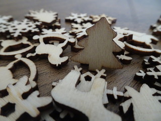 A Wooden Christmas forms tree