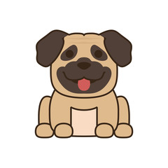 cute little pug dog fill style icon