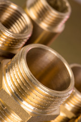 Close-up Brass Fittings For Water And Gas Installation
