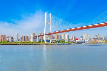 Foto op Plexiglas Nanpubrug Uitzicht op de stad in de buurt van Nanpu Bridge in Pudong New Area, Shanghai, China