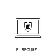 E-secure icon. Online security symbol. Logo design element