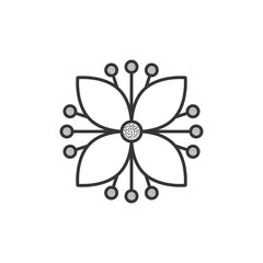 Isolated flower icon line design