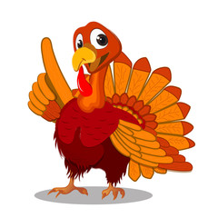 Happy Thanksgiving Day. Illustration Of Turkey Bird in Thanks Giving Celebration for greeting card, poster or flyer for holiday_Vector illustration. 