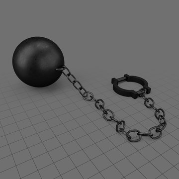 Ball and chain with shackle