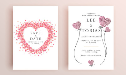 Beautiful set of wedding card templates. Gold collection of geometrical polyhedron, art deco style for wedding invitation, luxury templates, decorative patterns.