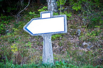 blank old French signposts, lozere,