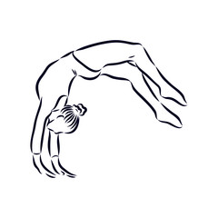 hand drawn illustration of gymnast 