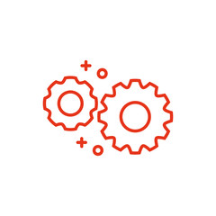 Isolated gear icon line design