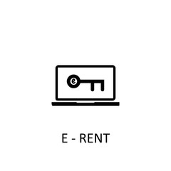 E-rent icon. Online rent ordering symbol. Logo design element