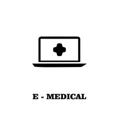 E-medical icon. Online hospital symbol. Logo design element