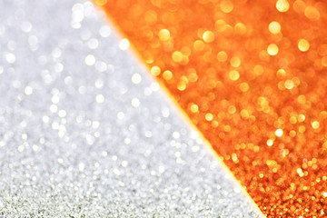 Silver and gold glitter texture background, sparkling Christmas wallpaper.