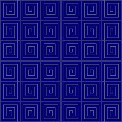 Imitation of traditional Japanese embroidery Sashiko. Seamless pattern, background. Vector illustration. On navy blue background..