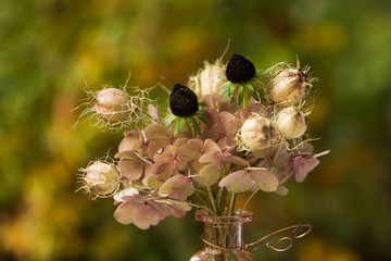 Little flower bouquet with dried flowers