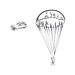 vector illustration of parachute in the sky