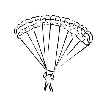 silhouette of man with parachute