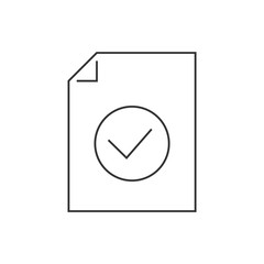 Document approved line icon on white background. Valid Document illustration icon. Editable stroke