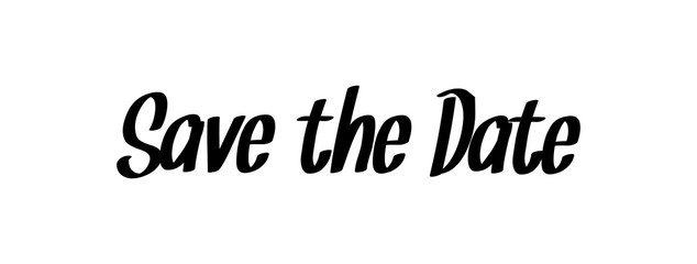 Save the date, vector text with marker
