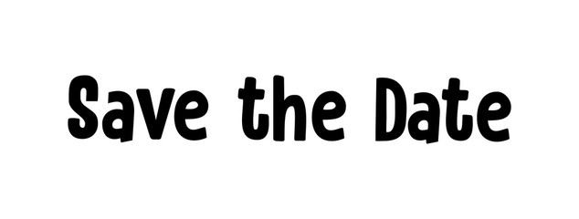 Save the date, vector text with marker