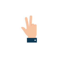 Isolated hand signal icon flat design