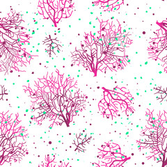 seamless pattern with sea coral