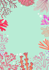 Fototapeta na wymiar abstract sea background with coral reef