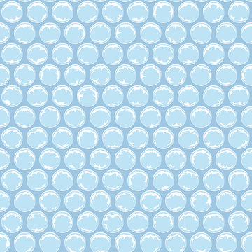 Seamless pattern with plastic bubbles, packaging bubble wrap. Colored vector background.