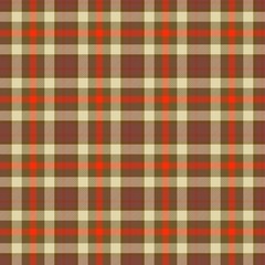 Brown and red abstract seamless checkered tartan pattern