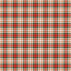 Red and white traditional classic checkered tartan pattern
