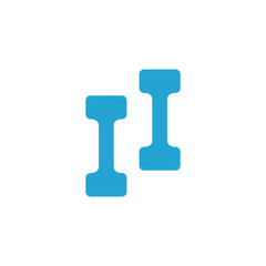 Isolated gym weights flat design