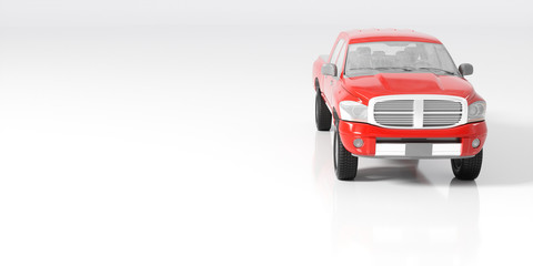 red car on a white background close-up