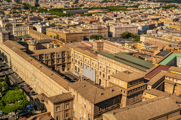 Top view from St. Peter's Basilica in Rome, Vatican - Italy