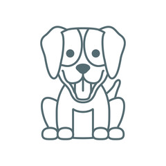 Fototapeta na wymiar cute little labrador dog line style icon