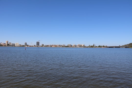 Perth at Swan river in Western Australia