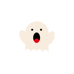 Isolated videogame ghost icon flat design
