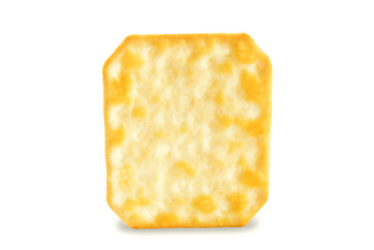 Graham Cracker With Salt On A White Isolated Background