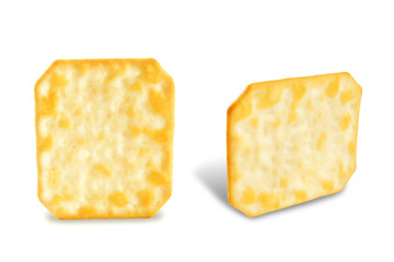 graham cracker with salt on a white isolated background