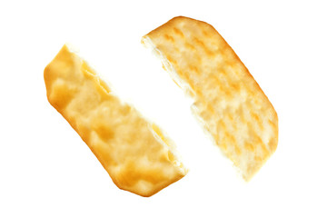 graham cracker with salt on a white isolated background