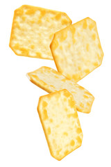 graham cracker with salt on a white isolated background
