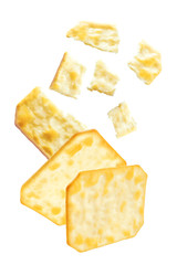 graham cracker with salt on a white isolated background