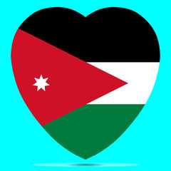 Jordan Flag In Heart Shape Vector illustration Eps 10