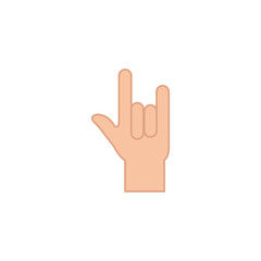 Isolated hand signal icon fill design